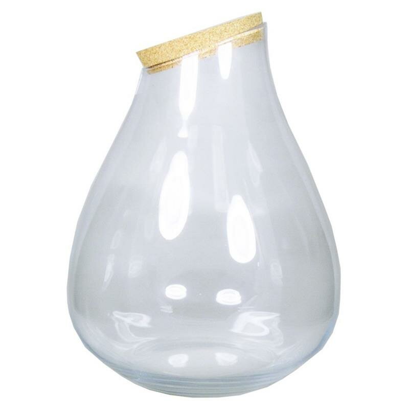 Glass Drop with cork (Height 37cm)(terrarium vase with cork)